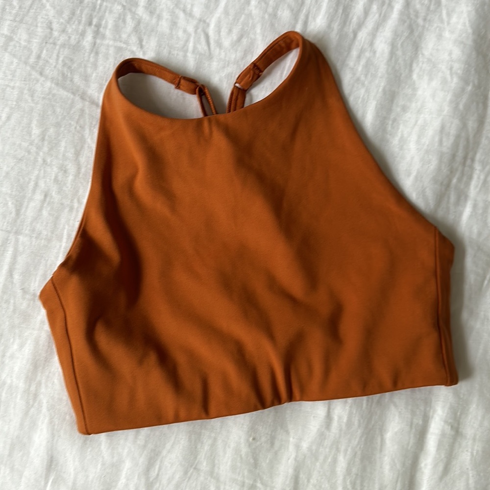 Girlfriend collective Topanga orange sports bra size XS